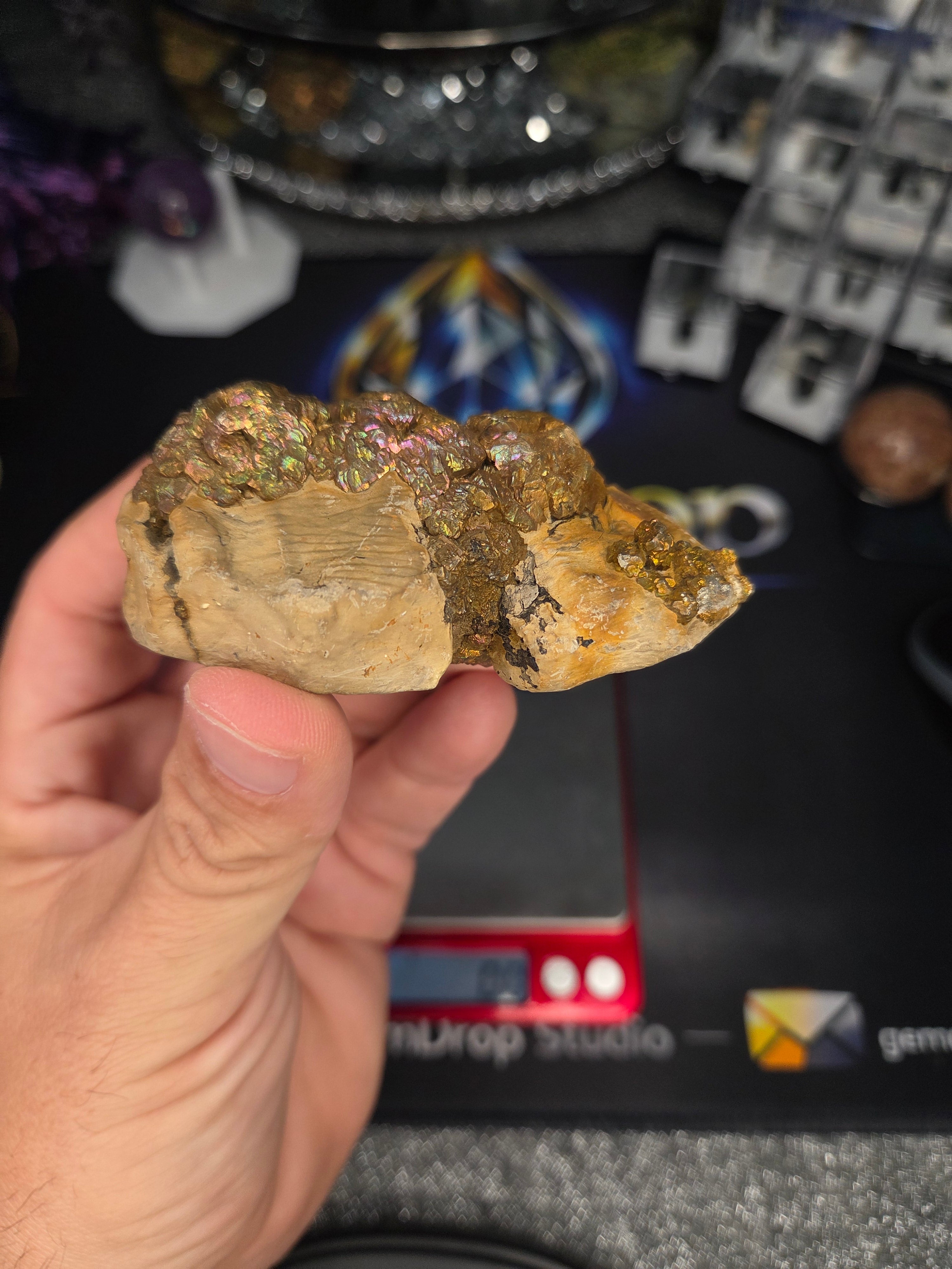 Natural Rainbow Iridescent Pyrite #003