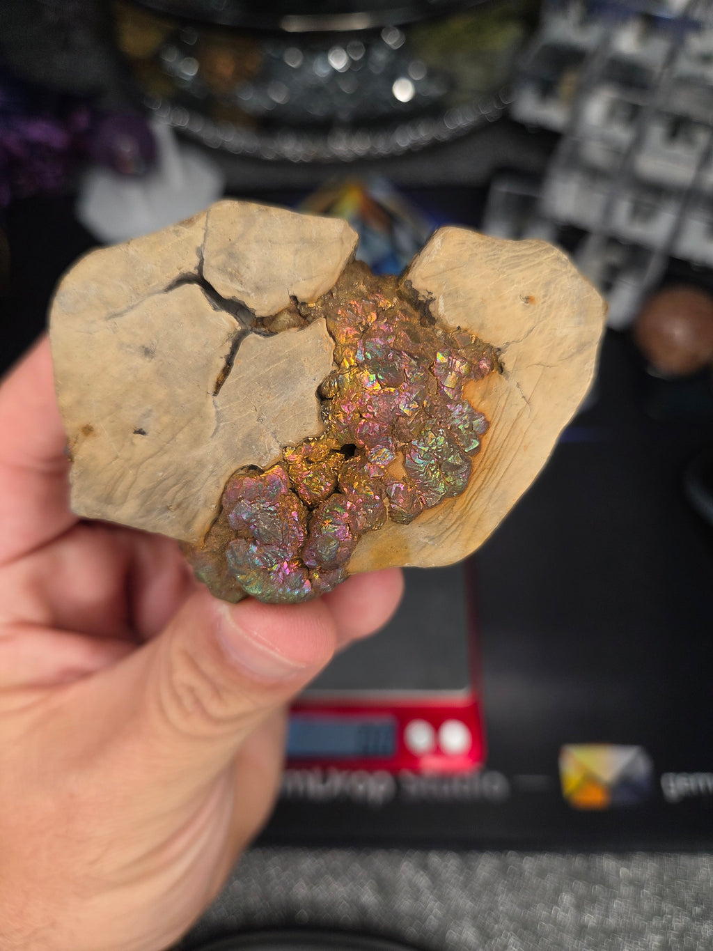 Natural Rainbow Iridescent Pyrite #003