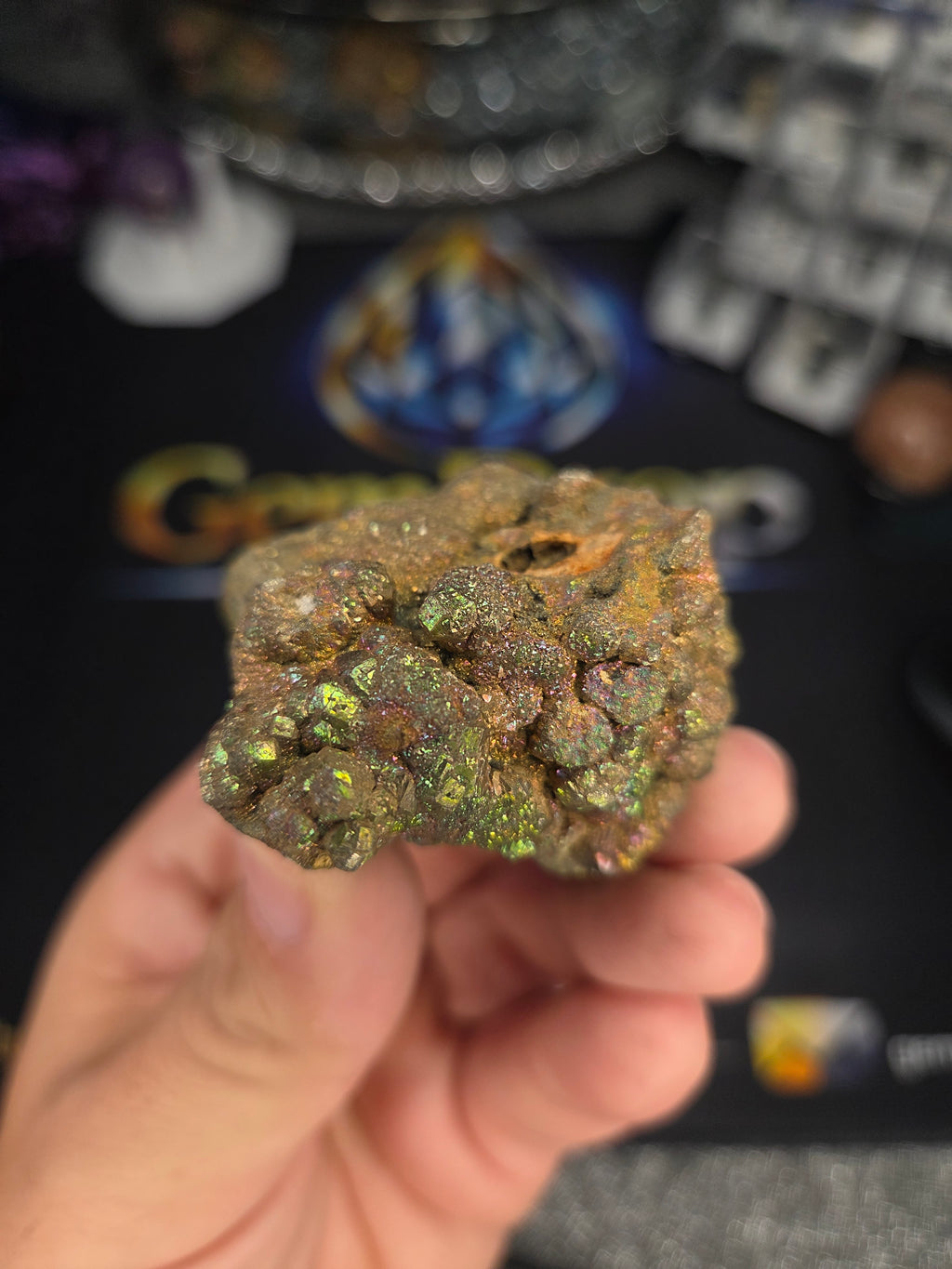 Natural Rainbow Iridescent Pyrite #012