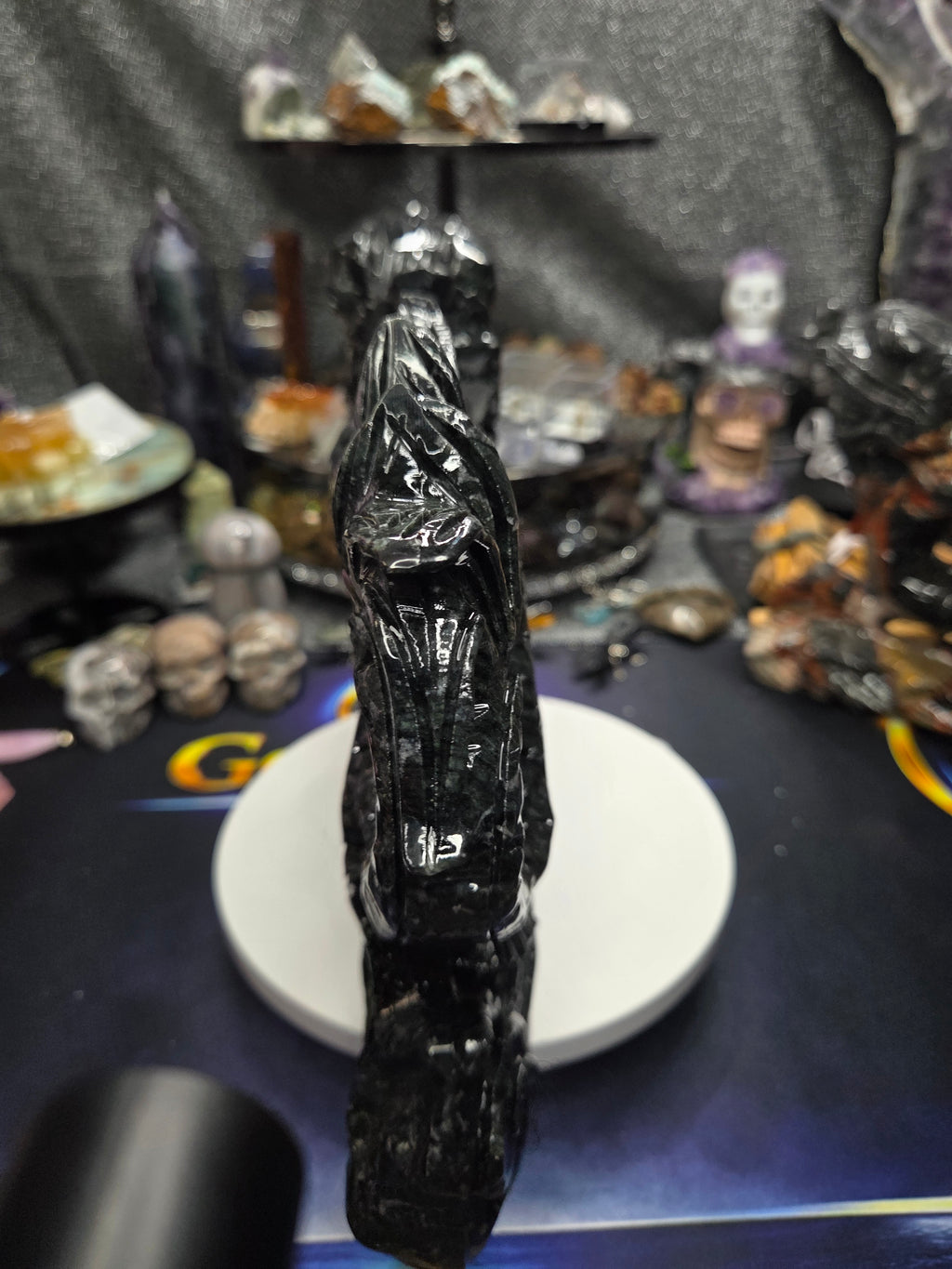 Black Jade Dragon Carving – 7.5 lb Collector Display Piece