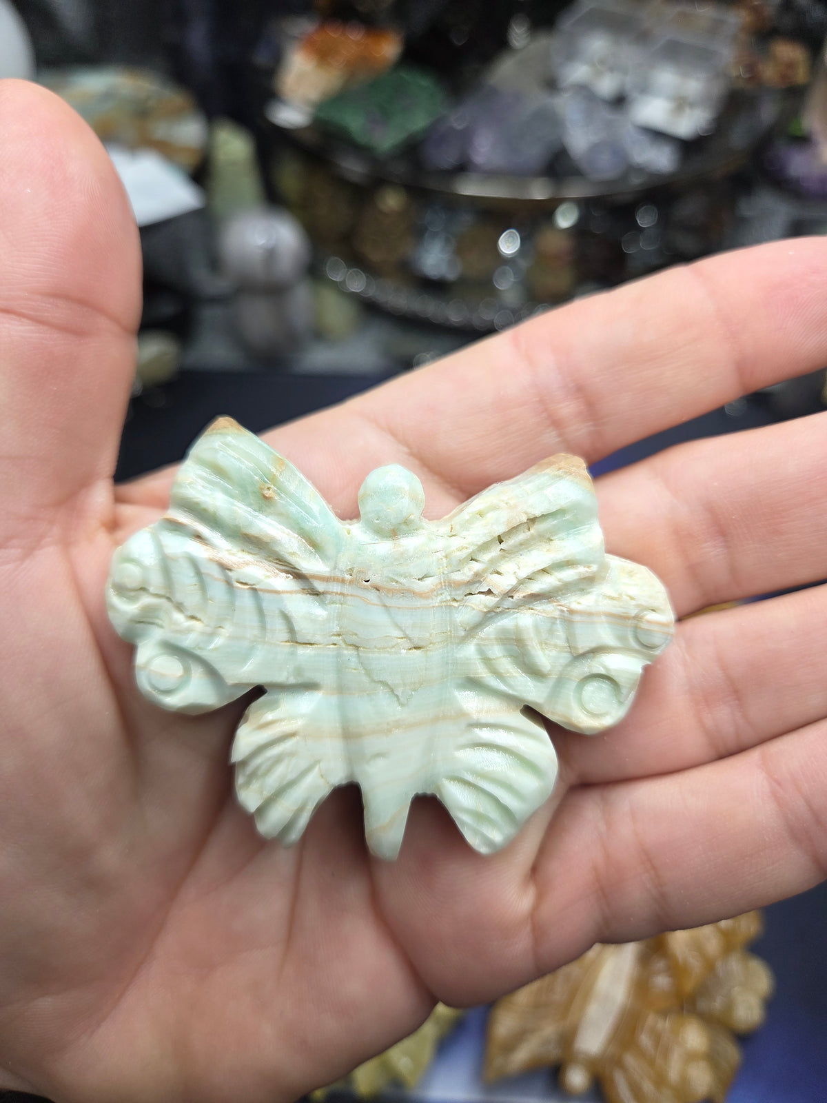 Butterfly Carvings – Blue Aragonite, Lemon Calcite & Honey Calcite