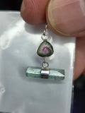 925 Sterling Silver Pendant – Watermelon Tourmaline & Aquamarine (#15)