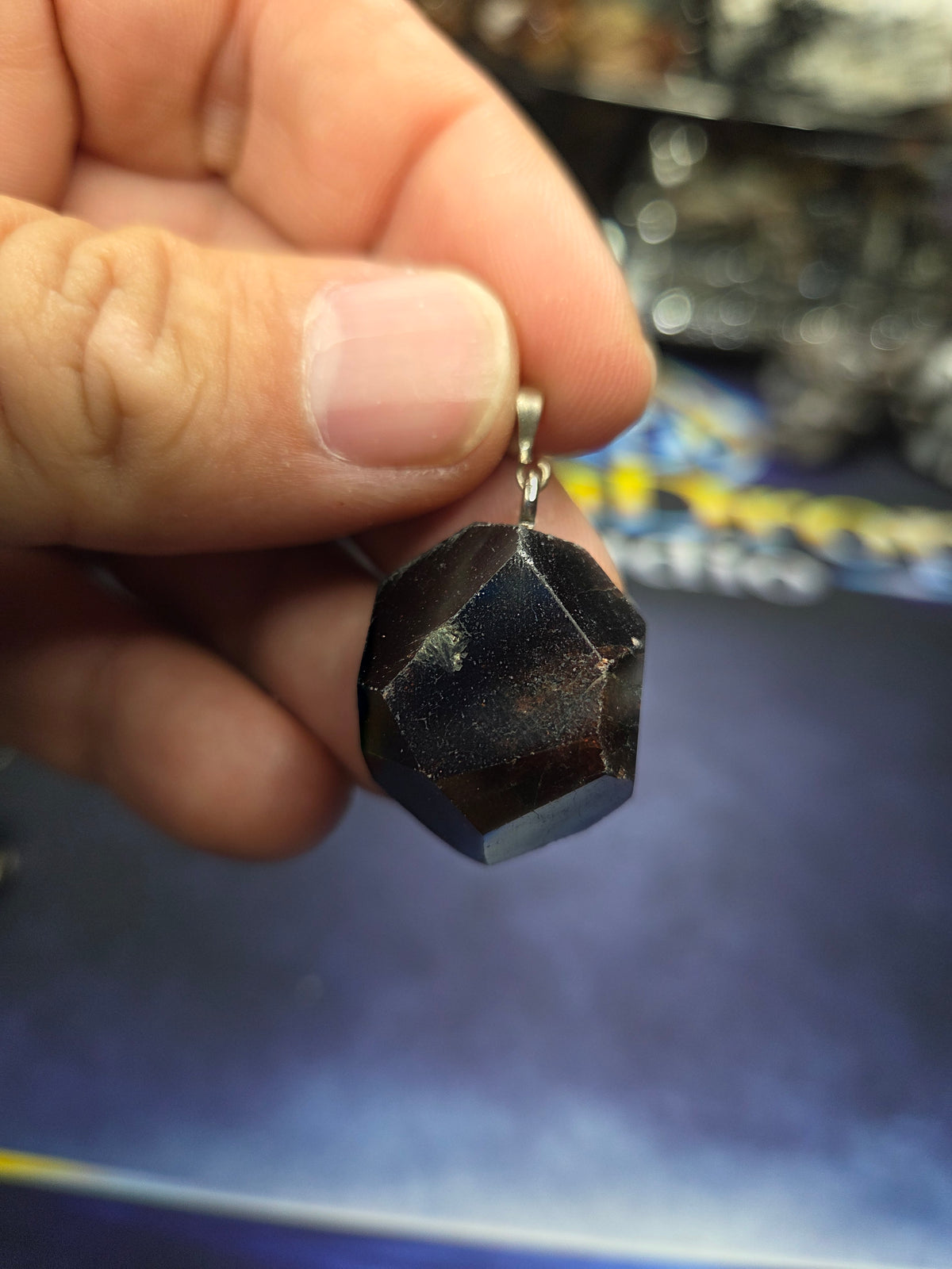 Faceted Black Tourmaline Pendant – 925 Sterling Silver