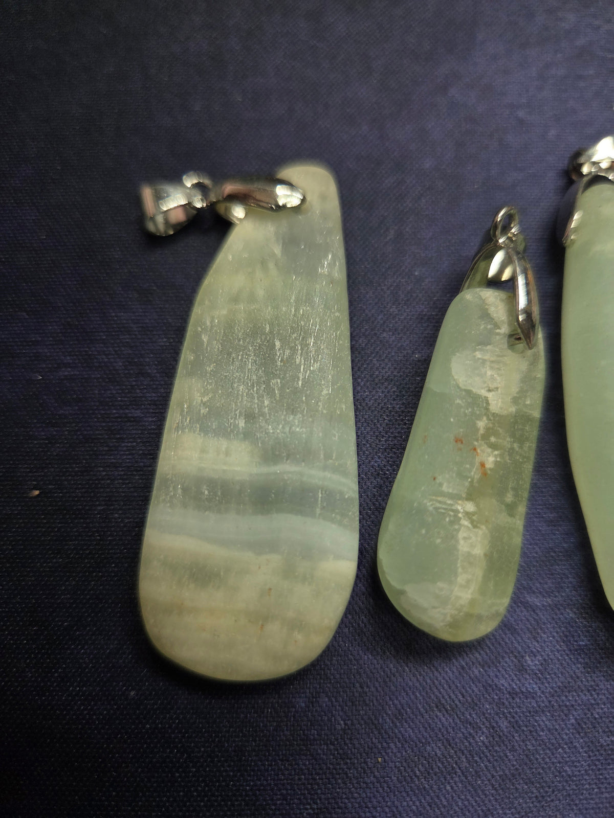 Pistachio Calcite Pendant - Sterling silver - Random Pull
