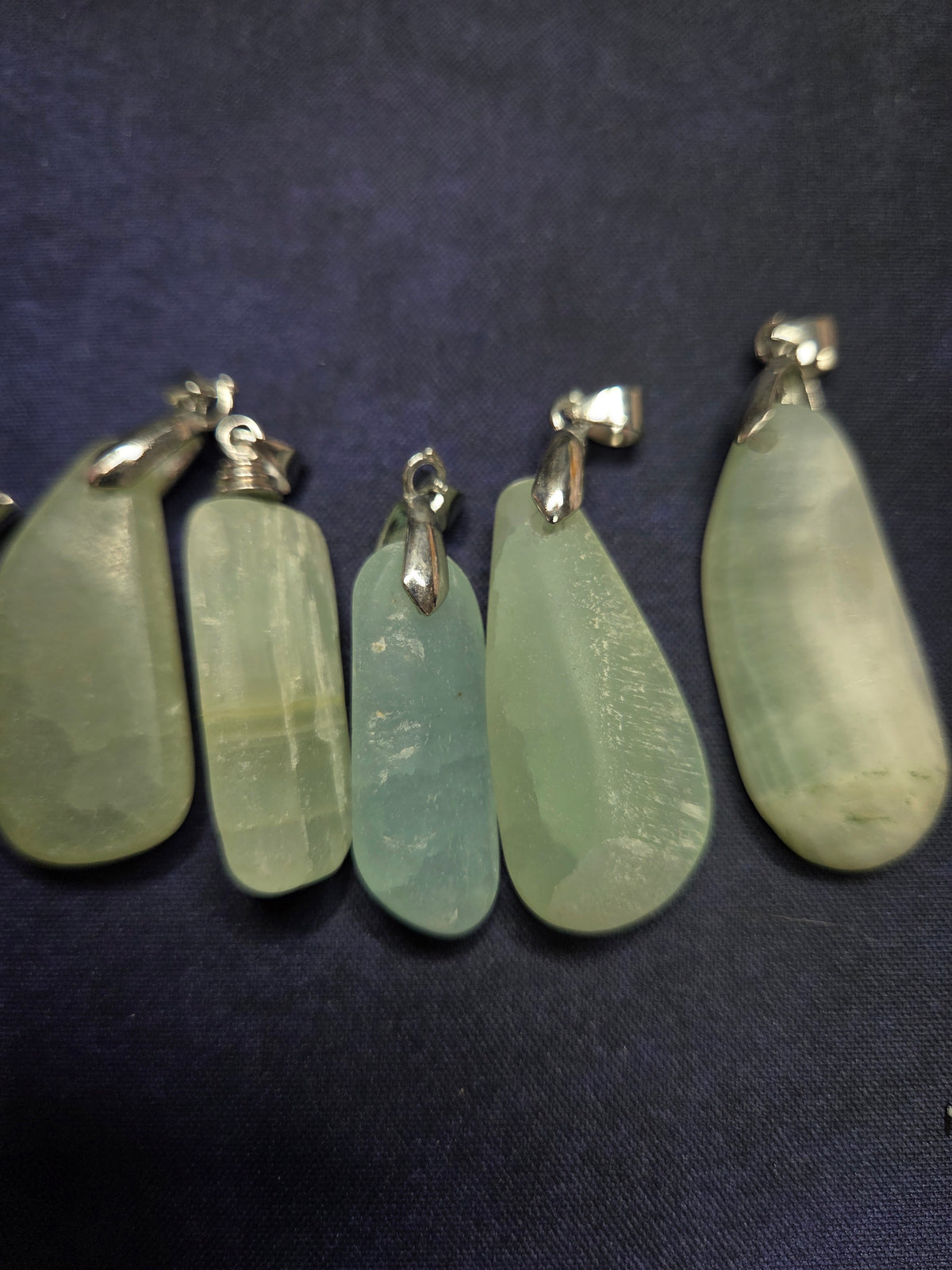 Pistachio Calcite Pendant - Sterling silver - Random Pull