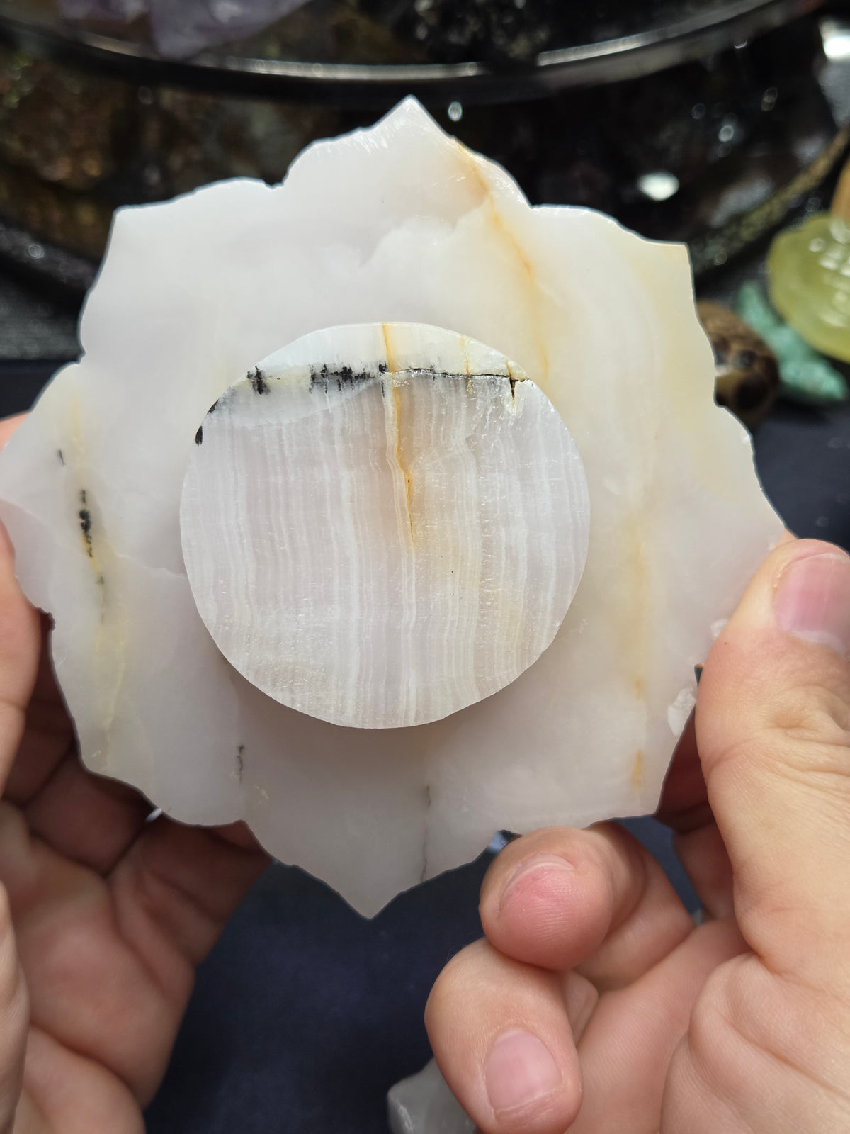 Mangano Calcite Lotus Bowl