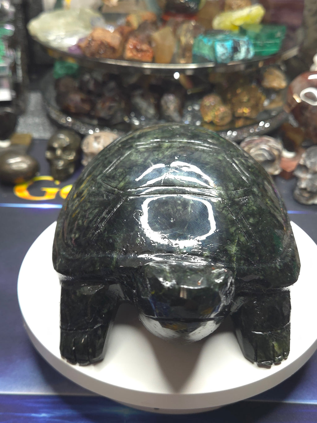 Green Jade Turtle Carving
