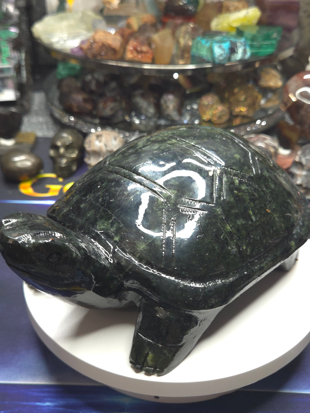 Green Jade Turtle Carving