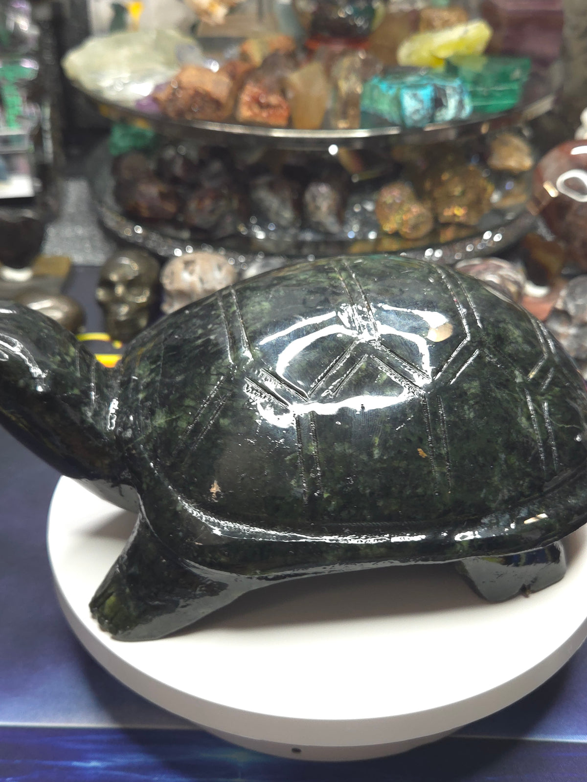 Green Jade Turtle Carving