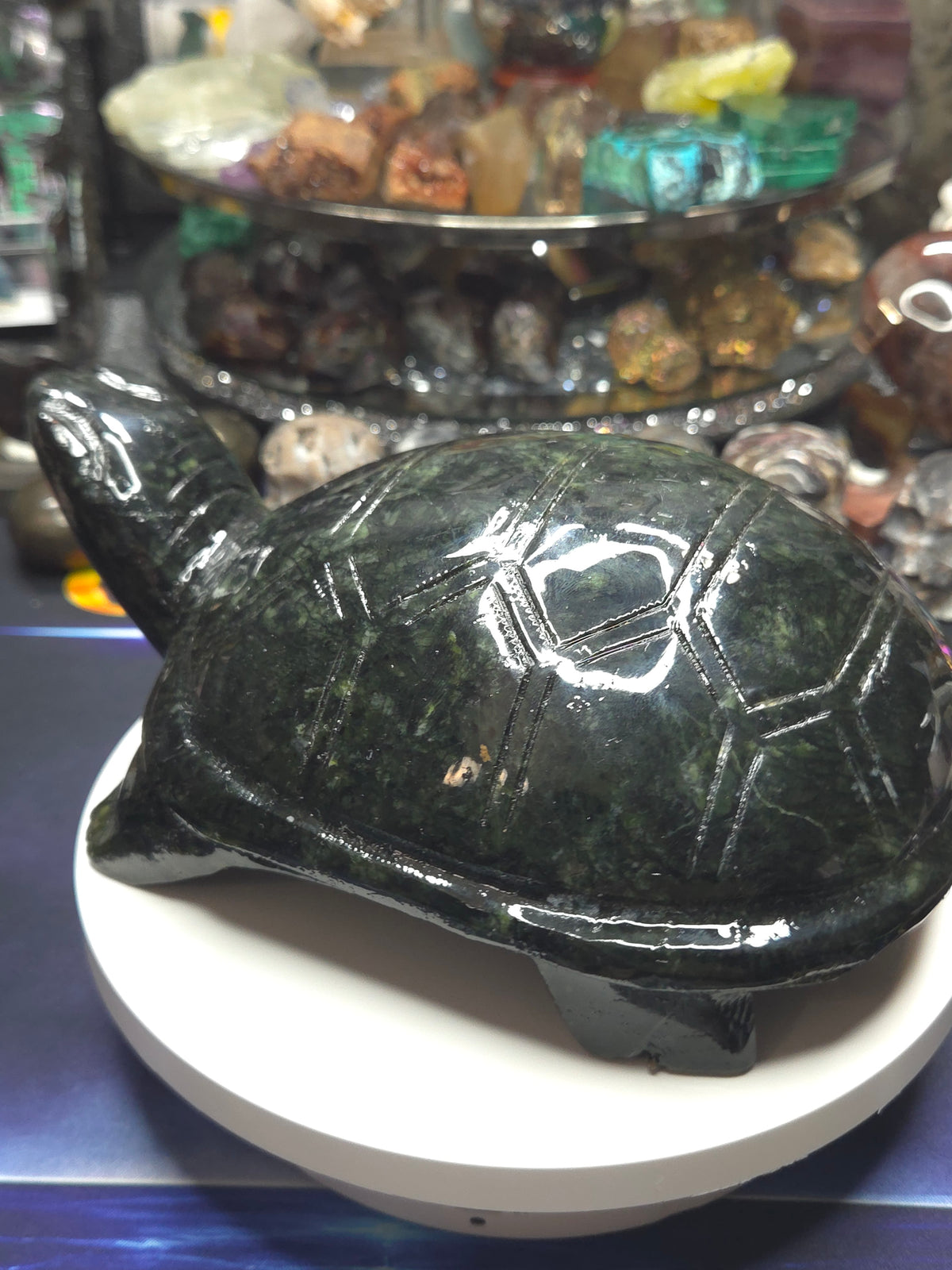 Green Jade Turtle Carving
