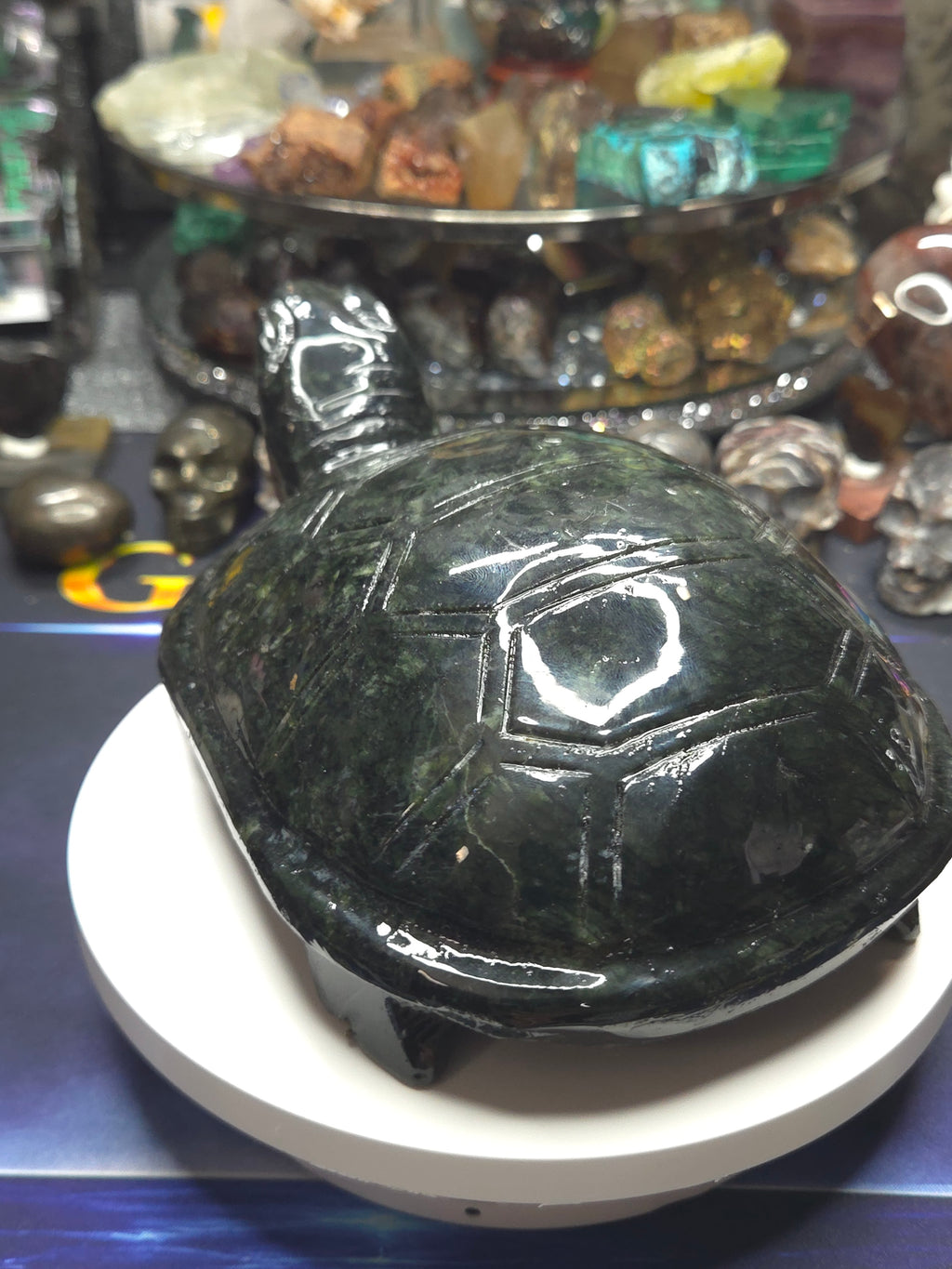 Green Jade Turtle Carving
