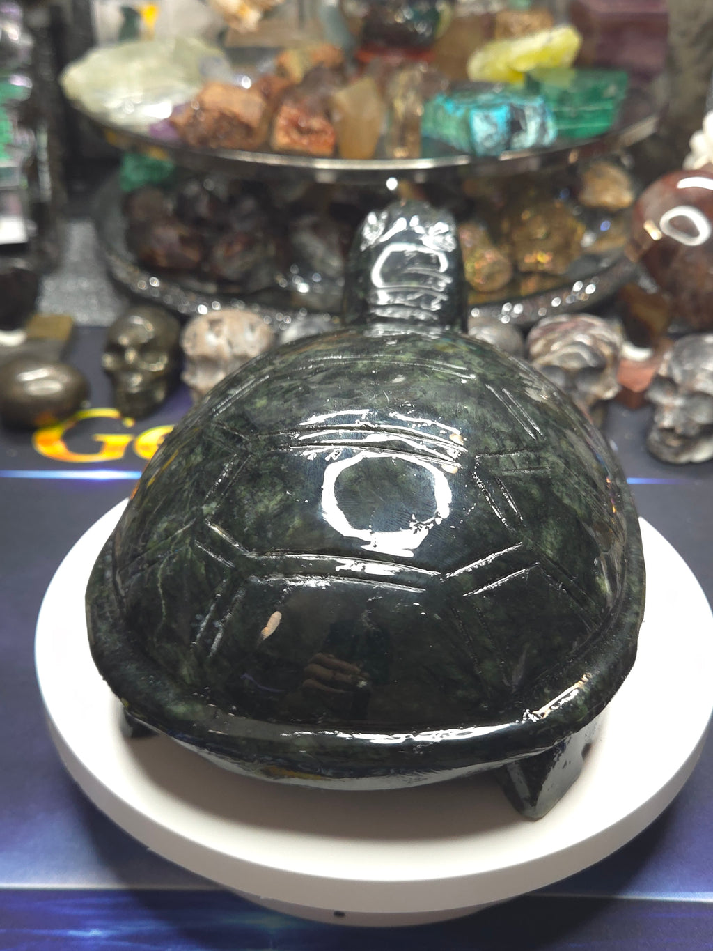 Green Jade Turtle Carving