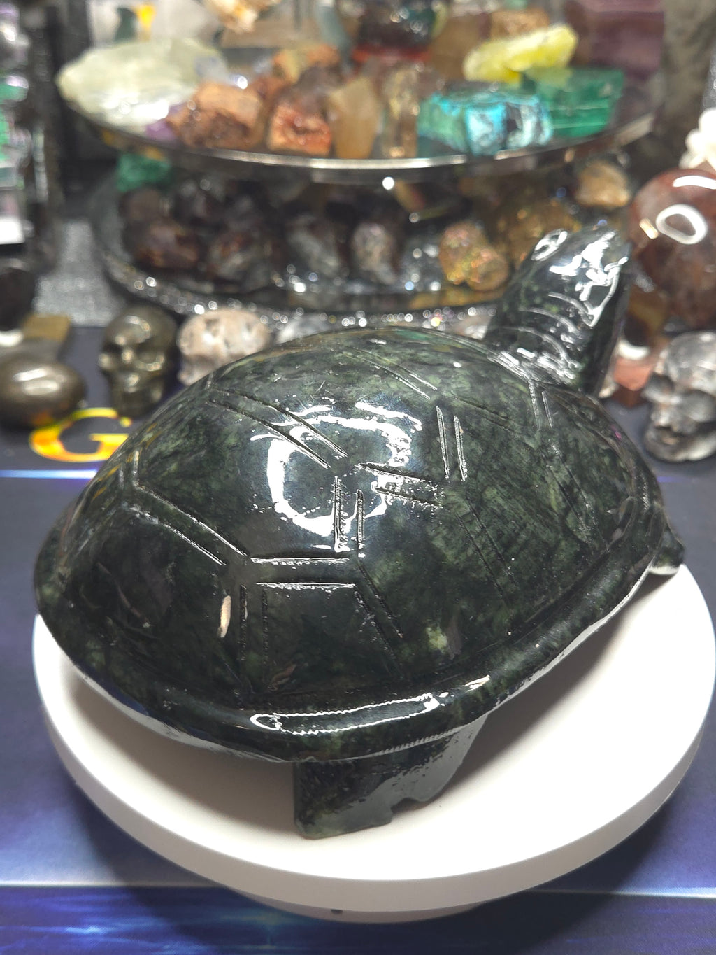 Green Jade Turtle Carving