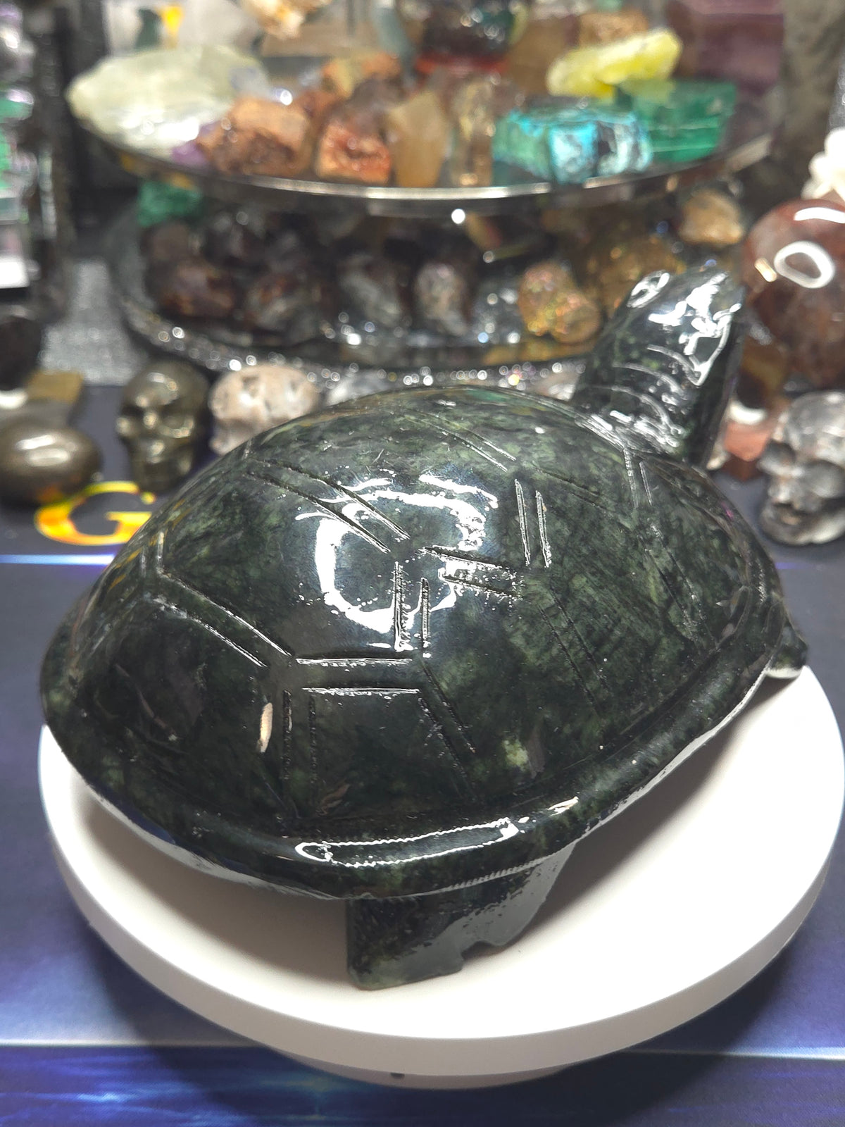 Green Jade Turtle Carving