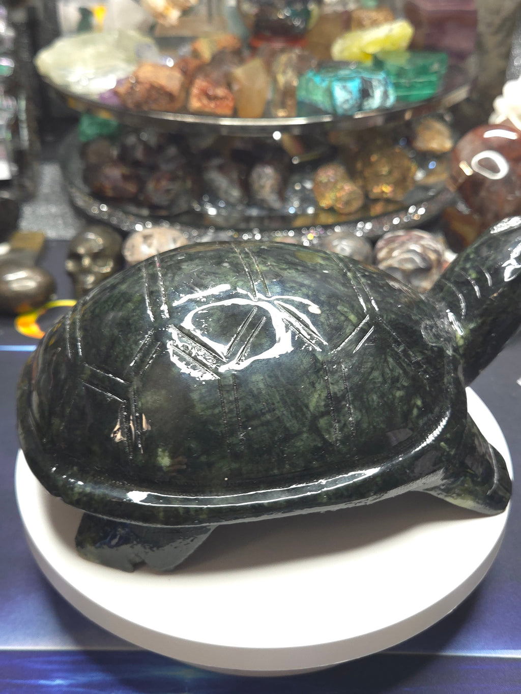 Green Jade Turtle Carving