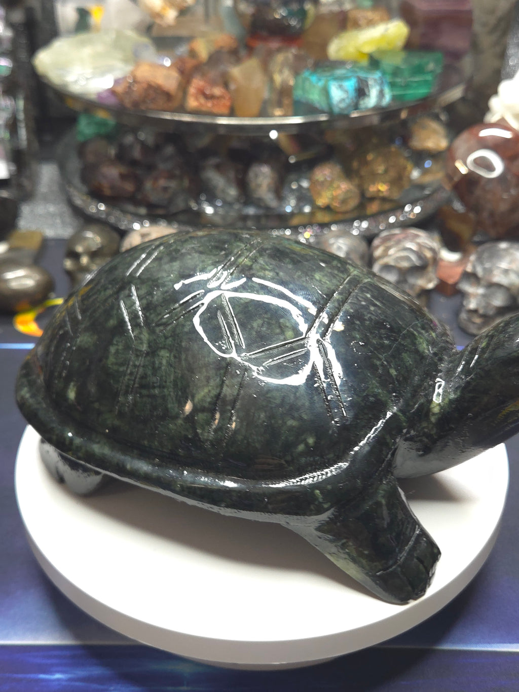 Green Jade Turtle Carving