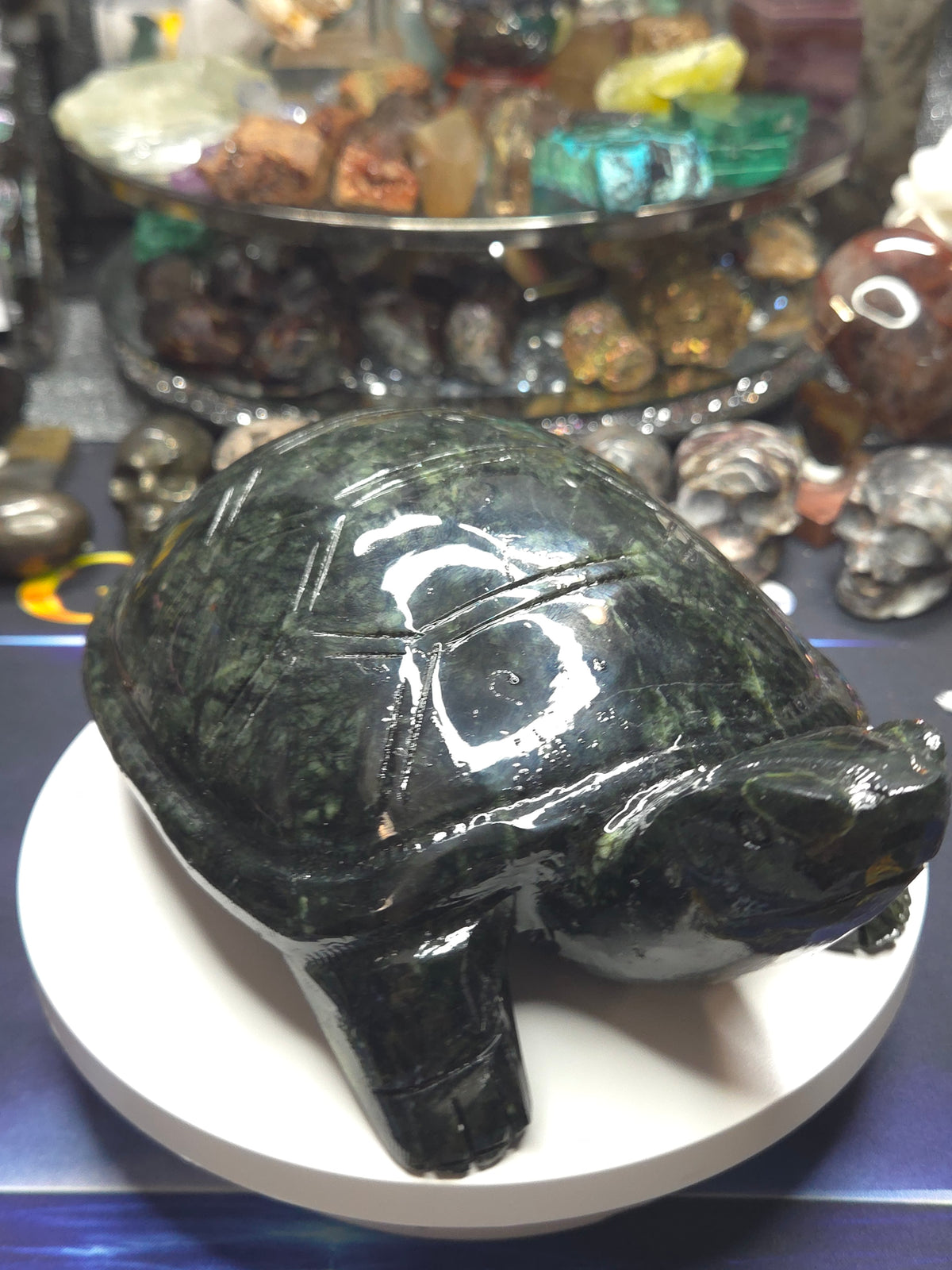 Green Jade Turtle Carving