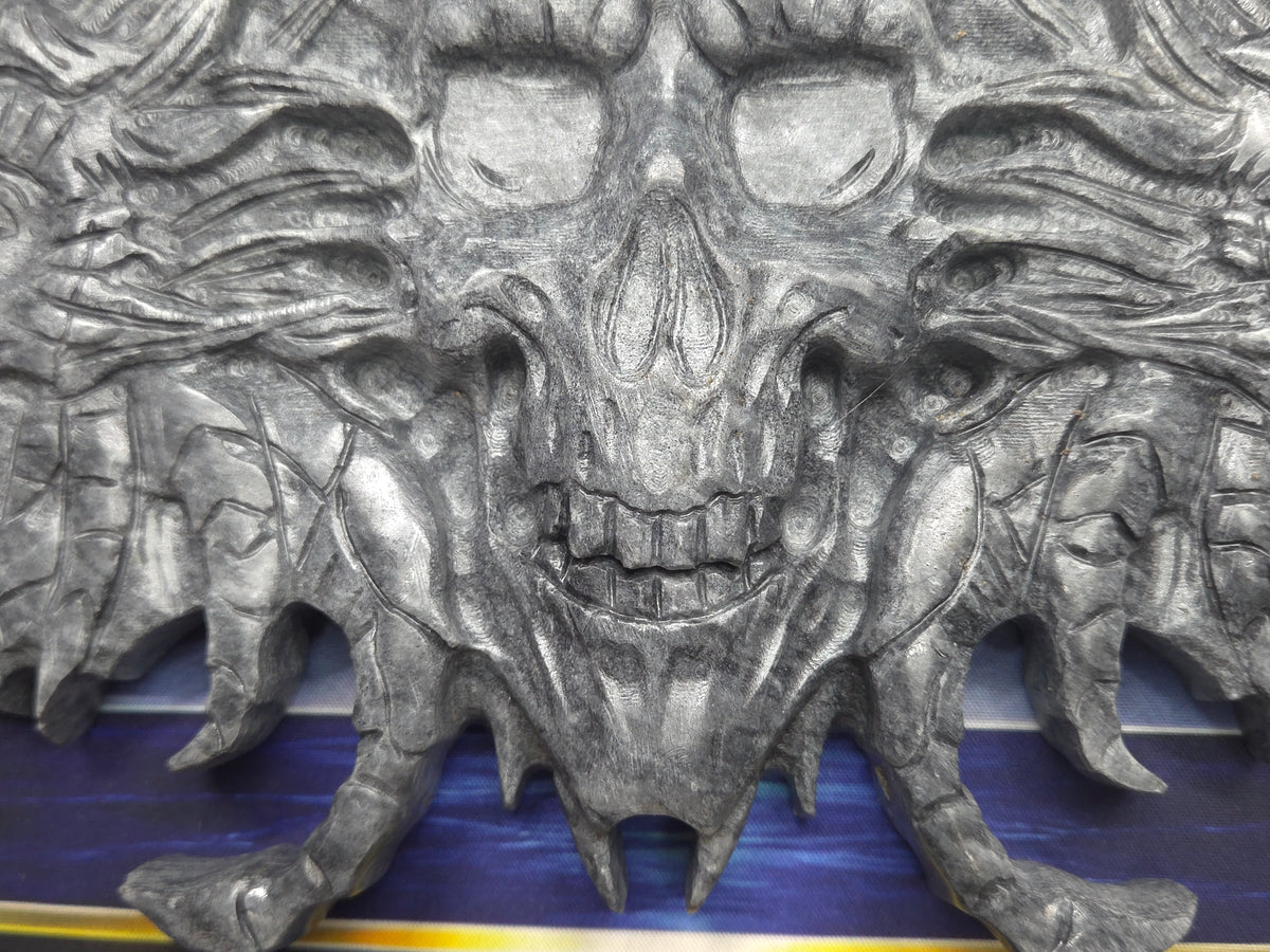 Demon skull and dragons carving #1