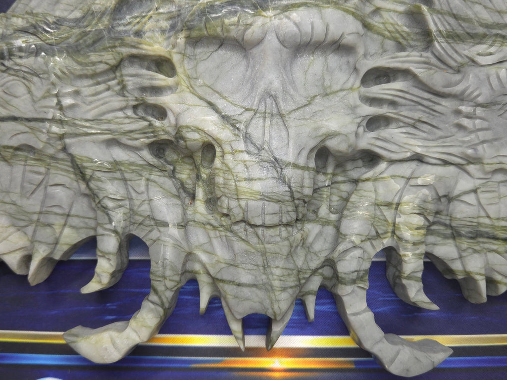 Demon skull and dragons carving #3