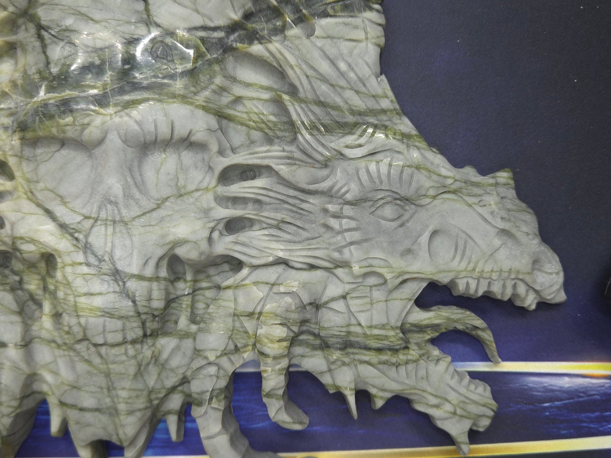 Demon skull and dragons carving #3