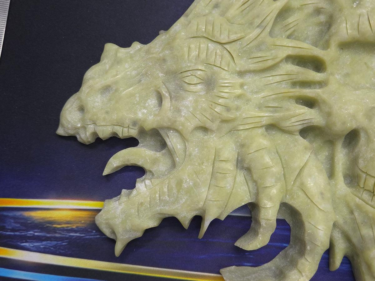 Demon skull and dragons carving #4