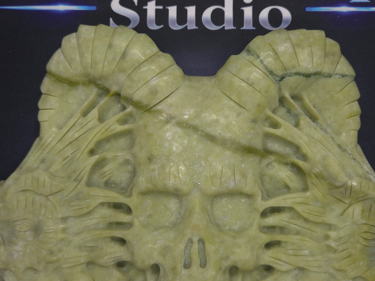 Demon skull and dragons carving #4