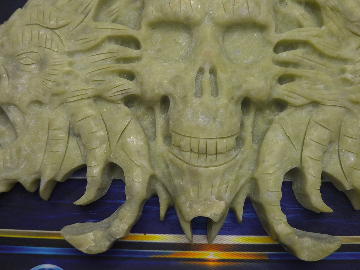 Demon skull and dragons carving #4