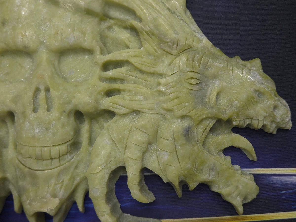Demon skull and dragons carving #4