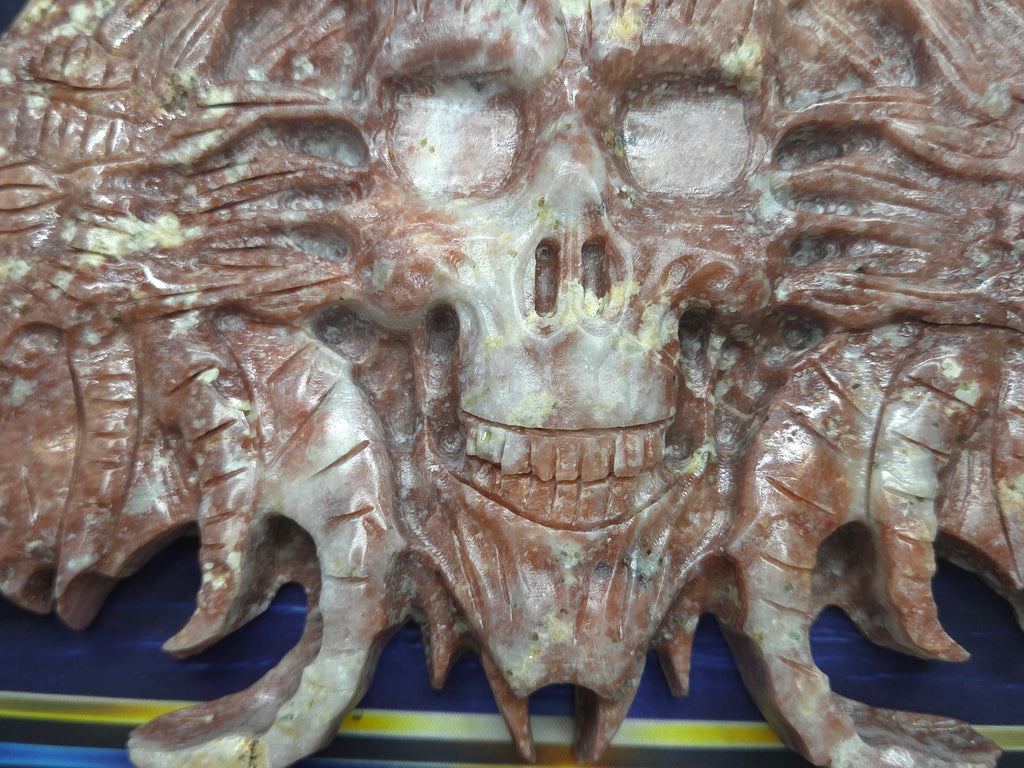 Demon skull and dragons carving #5