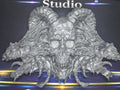 Demon skull and dragons carving #7