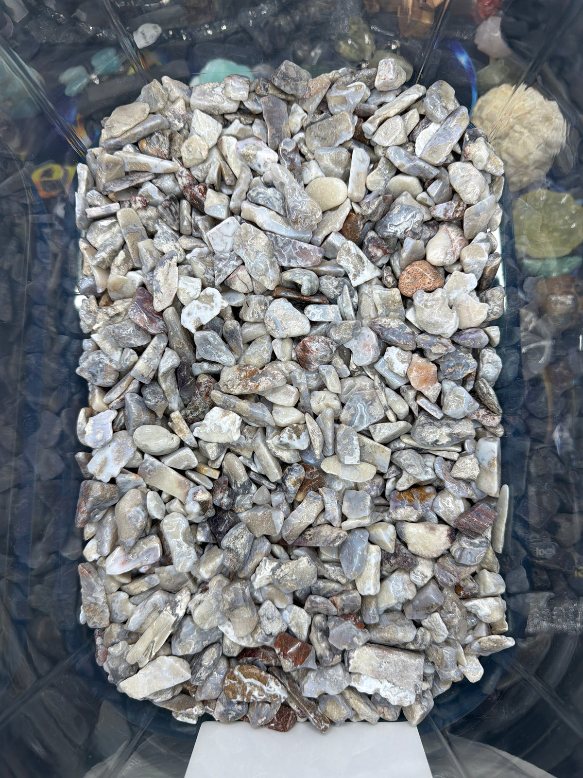 Blue Flower Agate chips - 1LB Bulk Bag