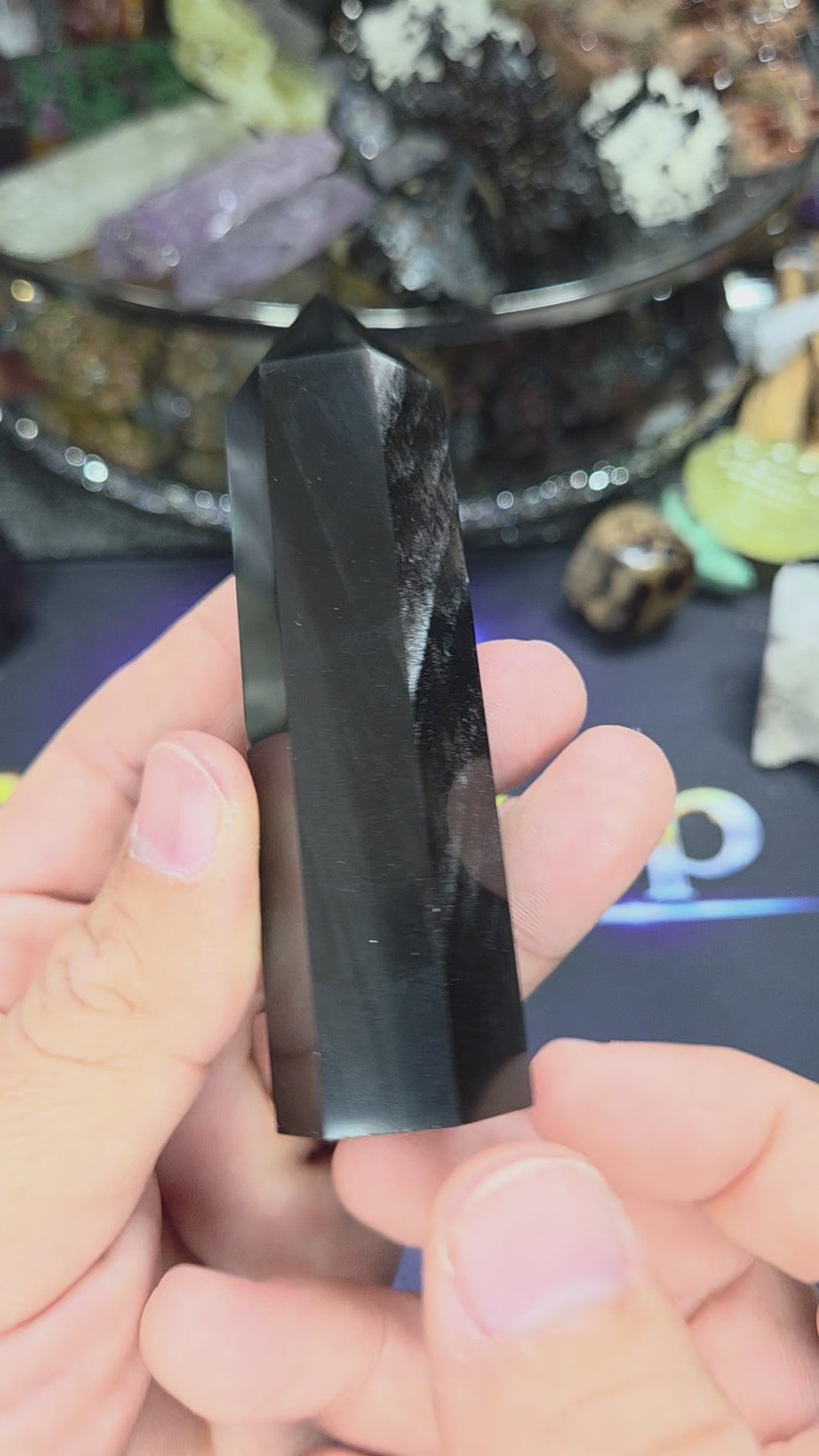 Silver Sheen Obsidian Point