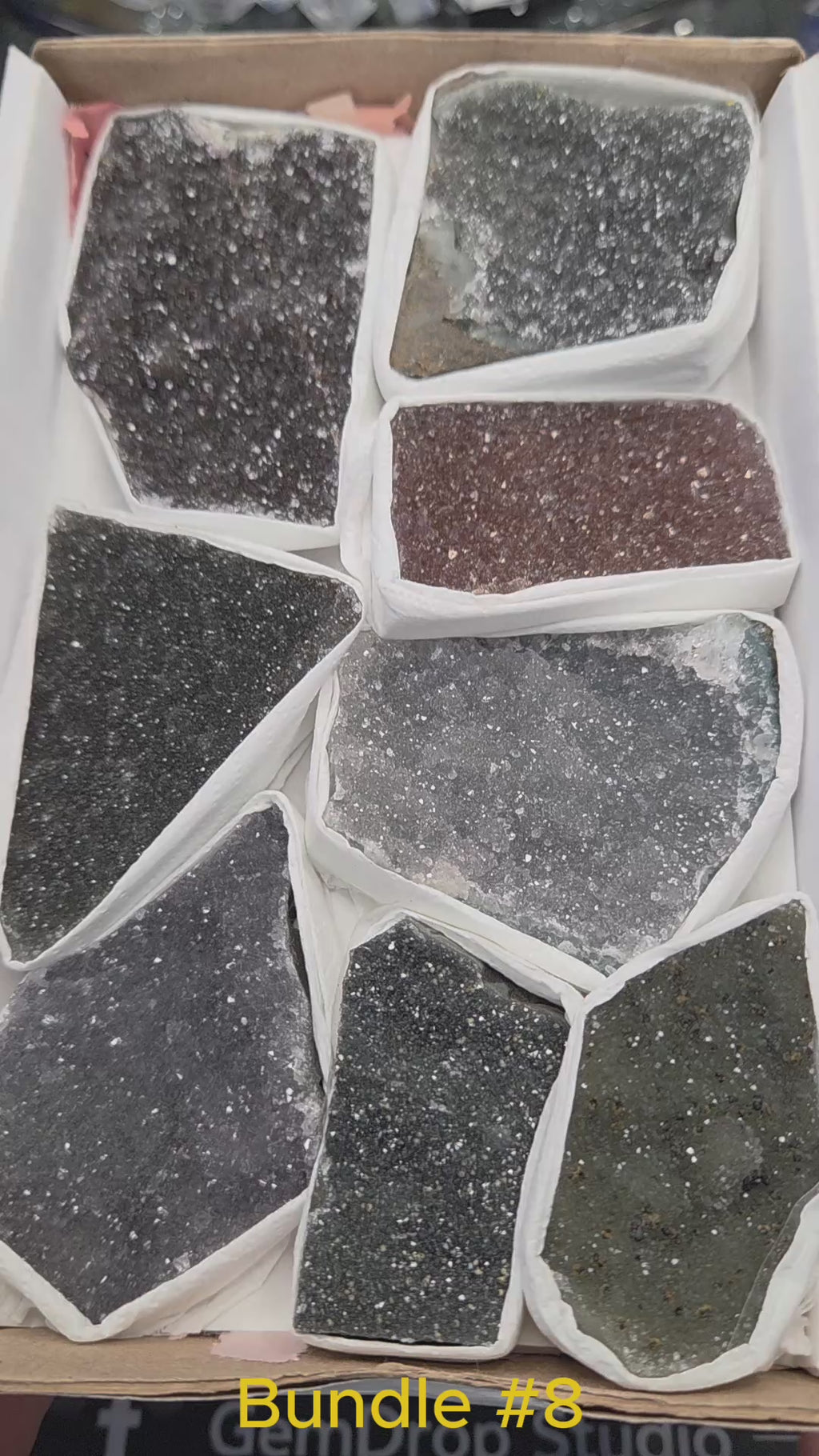 Brazil Druzy Quartz Bundle #8 — Midnight Spark Collection