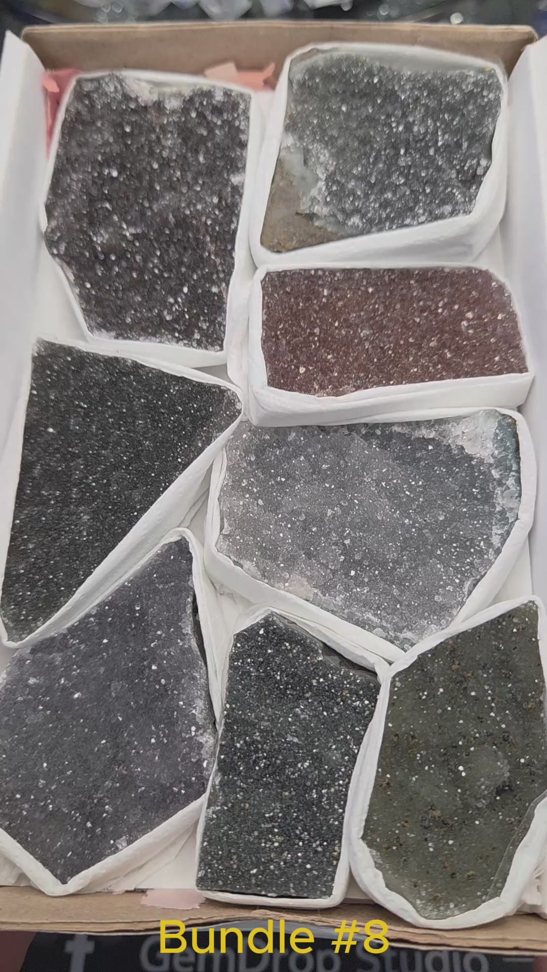 Brazil Druzy Quartz Bundle #8 — Midnight Spark Collection