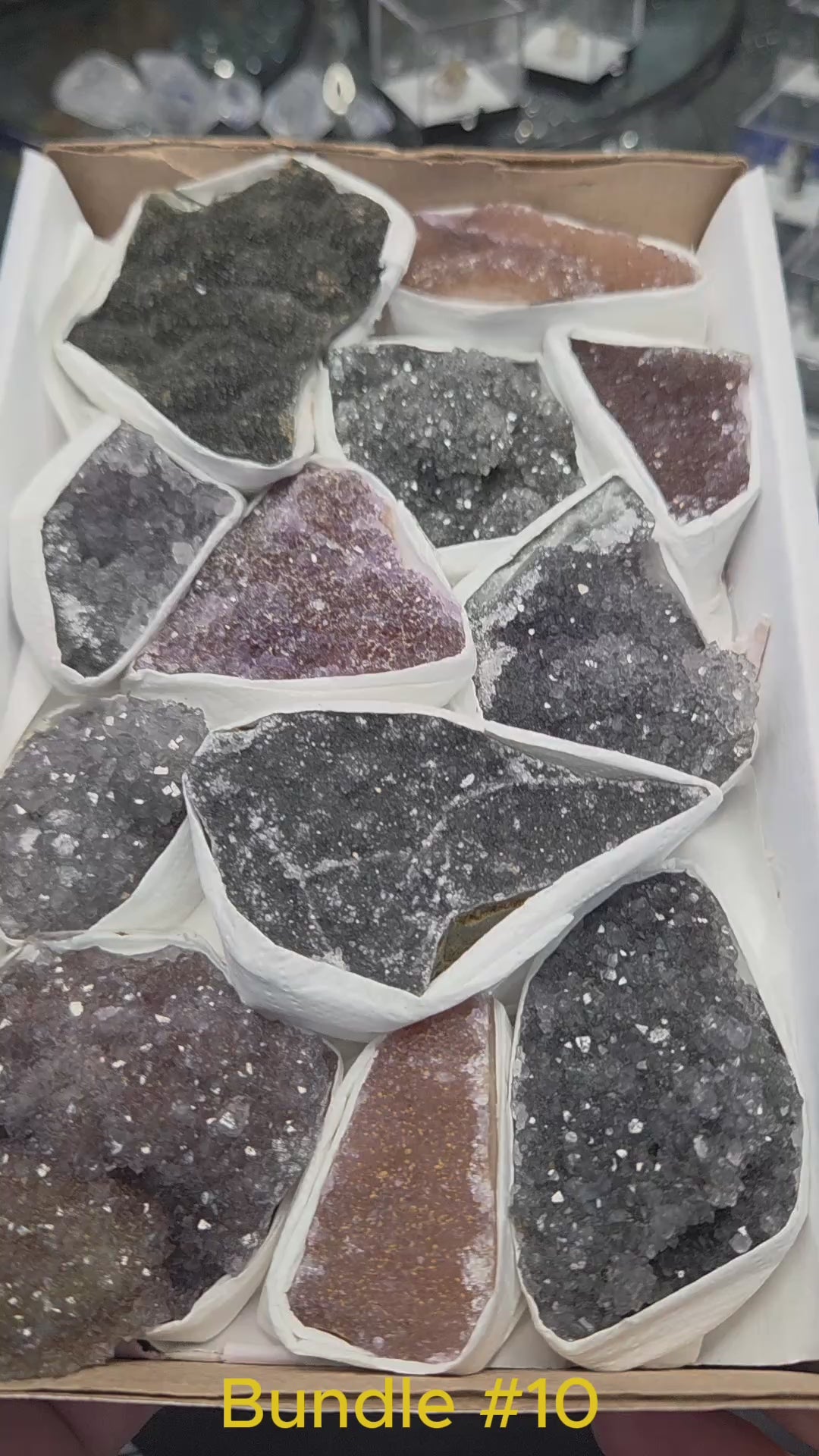 Brazil Druzy Quartz Bundle #10 — Shadow Spark Collection