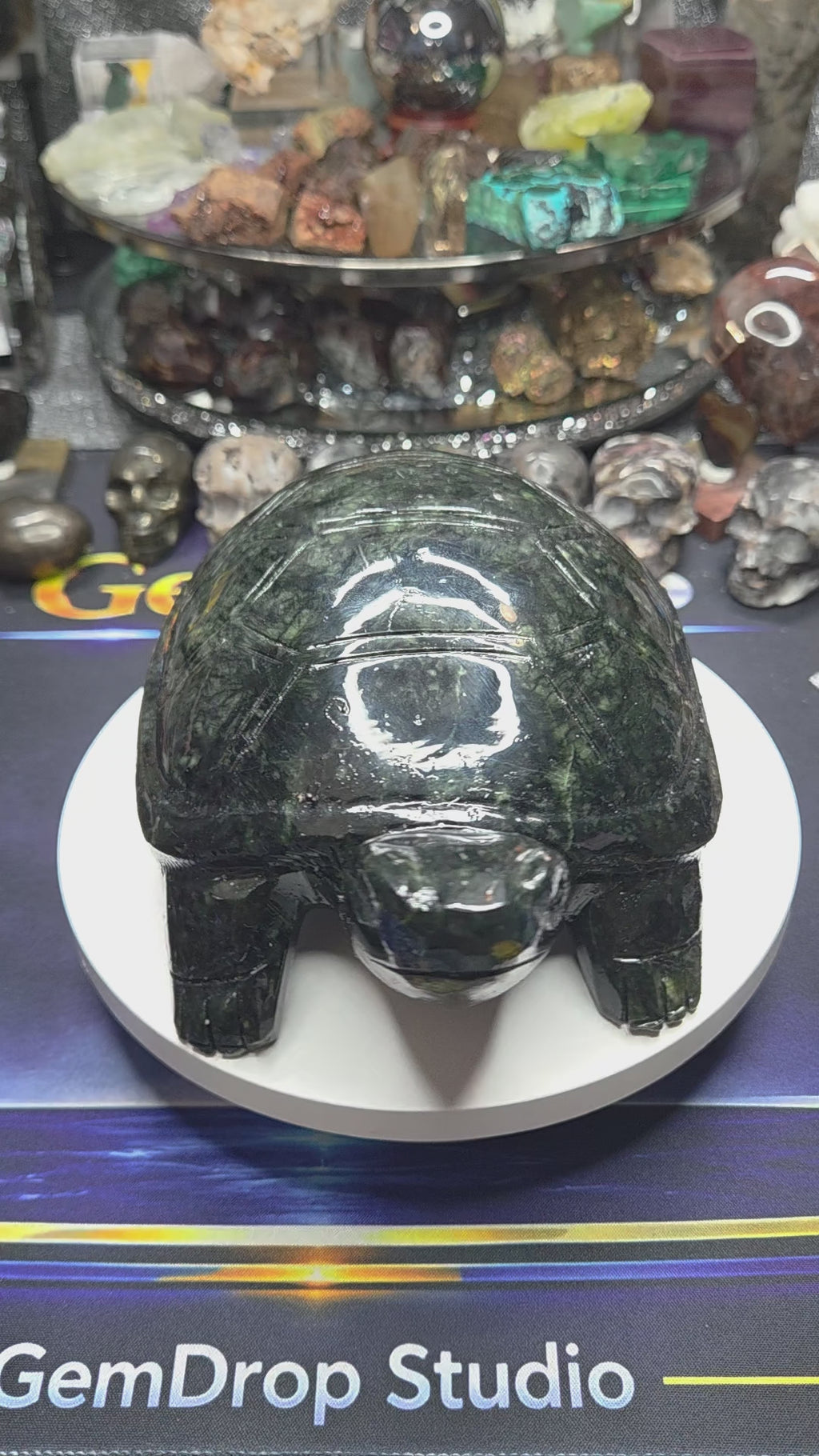 Green Jade Turtle Carving